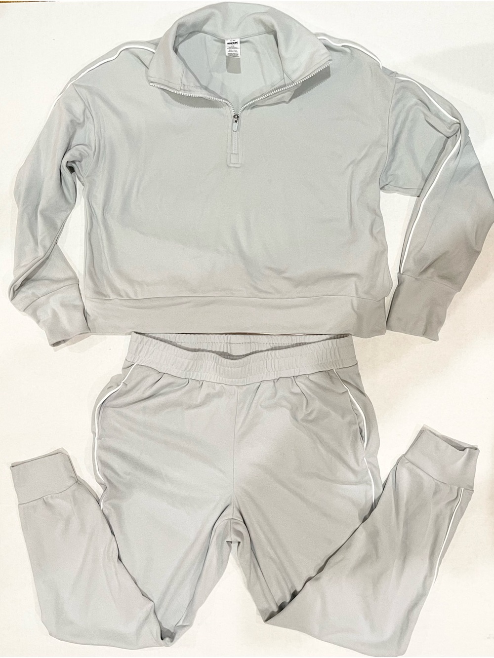 RBX Light Gray Women's Track Pants & Zip Pullover Jogger Set